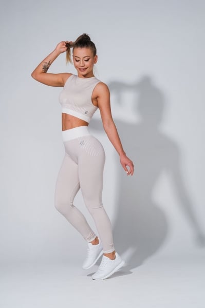 Chic Set 2 in 1: Seamless Leggings + Seamless Bustier - Oatmeal