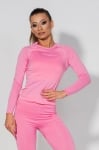 Sweety 3-Piece Set: Seamless Leggings, Seamless Bustier and Long-Sleeve Shirt - Pink