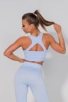 Sweety 3-Piece Set: Seamless Leggings, Seamless Bustier and Long-Sleeve Shirt - White