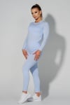 Sweety 3-Piece Set: Seamless Leggings, Seamless Bustier and Long-Sleeve Shirt - Dark Blue