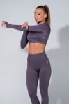 Fit Line 2 in 1 Set: Seamless Leggings + Seamless Crop Top - Turquoise